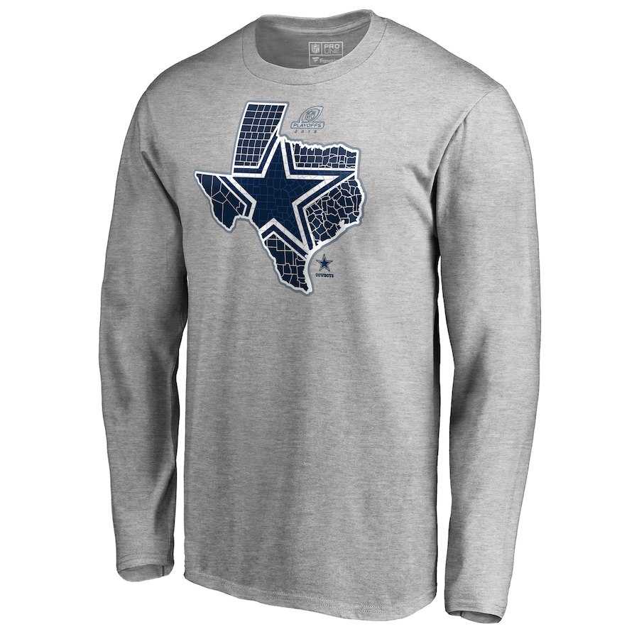 Men's Cowboys Gray 2018 NFL Playoffs Long Sleeve T-Shirt,We sell and wholesale Men's Cowboys Gray 2018 NFL Playoffs Long Sleeve T-Shirt on line form chian!